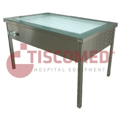 Mesa de inspeção de roupa - TTVA 4770 - Tiscomed - retangular / em aço inoxidável