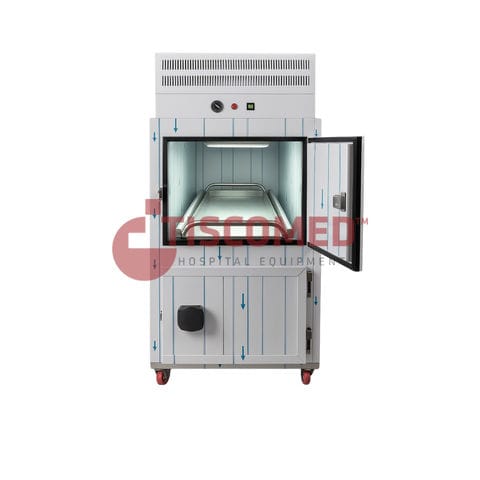 Câmara mortuária para macas de transporte de corpos - TOMU 6020 - Tiscomed - 2 corpos / com abertura frontal / com rodízios
