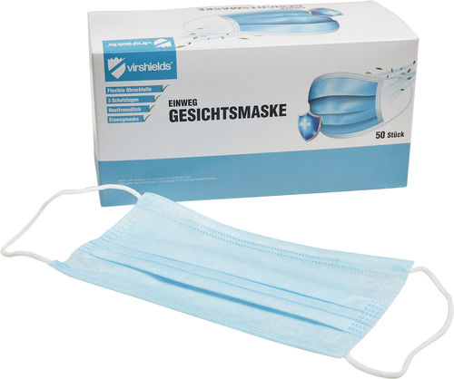Máscara cirúrgica de tipo IIR - VS004-00064-0050 - Virshields - caixa de 50 unid. / descartável / de tripla camada