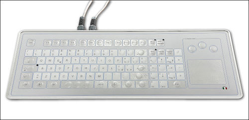 Teclado com touchpad - KT-96-TM-04 - K-Tronic - em alumínio / USB / antimicrobiano