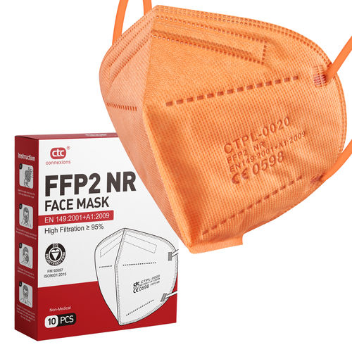 Máscara de proteção PFF2 - 3D - Connexions Technology - laranja / em não tecido