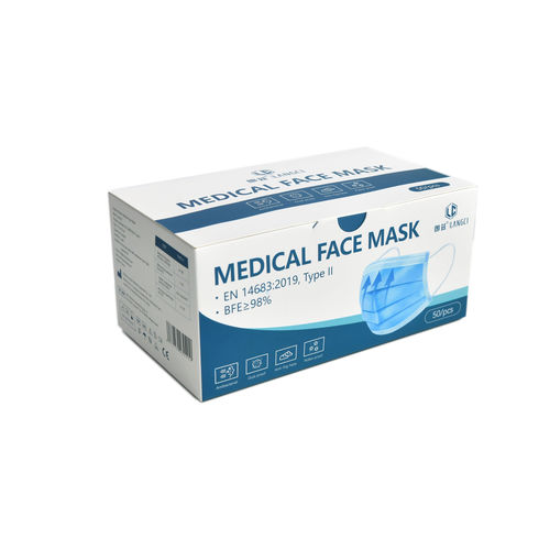 Máscara cirúrgica de tipo II - Zhejiang Langci Medical Equipment Co., Ltd. - para adulto / caixa de 10 unid. / descartável