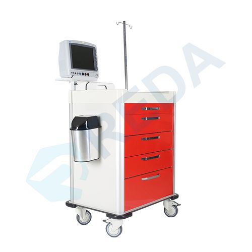 Carrinho hospitalar - 2e-08005 - Reda - para uso geral / multifuncional / em aço inoxidável