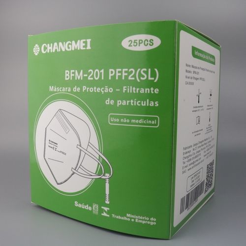 Máscara de proteção PFF2 - BFM-201 - Jiangsu Changmei Medtech - em tecido / semifacial / branca