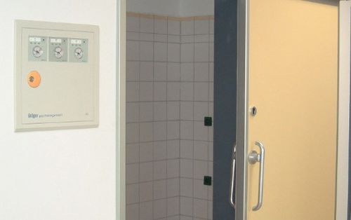 Porta para hospital - CLEAN K1-A F - KOS Spezialtüren GmbH - de correr / em alumínio / hermética