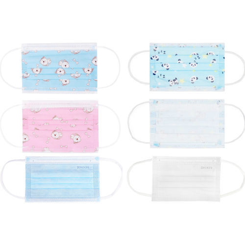 Máscara cirúrgica infantil - 0001 - Xiantao Xinfa Plastic Products - azul / branca / rosa