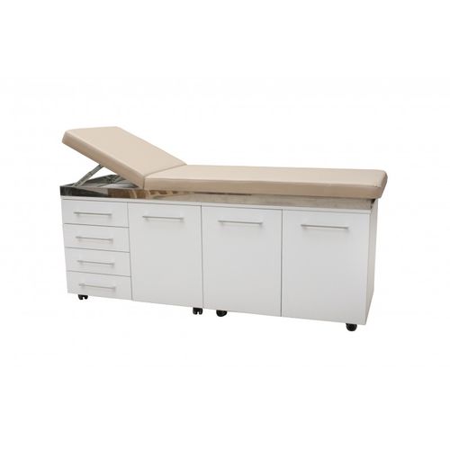 Mesa de exame manual - EROND - com altura fixa / articulada em 2 seções / branca