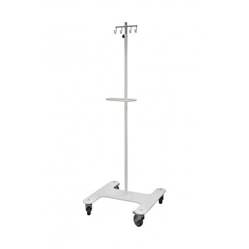 Suporte para soro com rodízios - EROND - 4 ganchos / em inox / com suporte para bomba de infusão