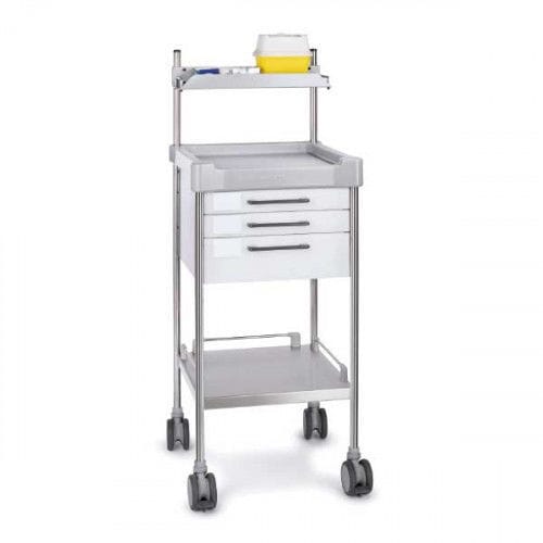 Carrinho de emergência - INSAUSTI  - Mdose - para aparelho / em aço inoxidável / 3 gavetas