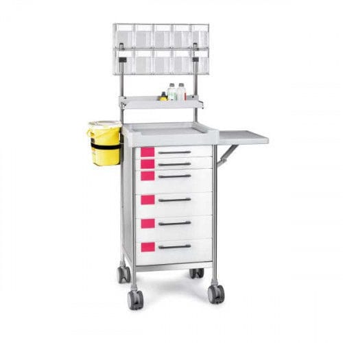 Carrinho hospitalar - INSAUSTI - Mdose - para aparelho / em aço inoxidável / 6 gavetas