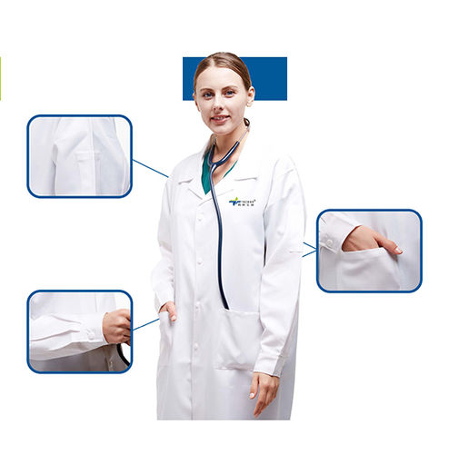 Jaleco hospitalar unissexo - Nanning Tecbod Biological Technology - lavável / antiestático / antimicrobiano