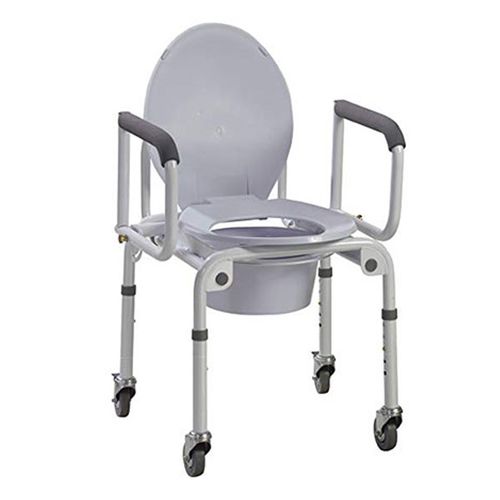 Cadeira higiênica para pessoas com mobilidade reduzida - COM02 - Medinox - com braços / com rodízios / com altura regulável