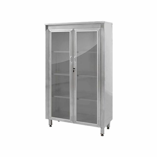 Armário para hospital - NSS 1002 - Nuprom - com porta / em aço inoxidável / com 2 portas