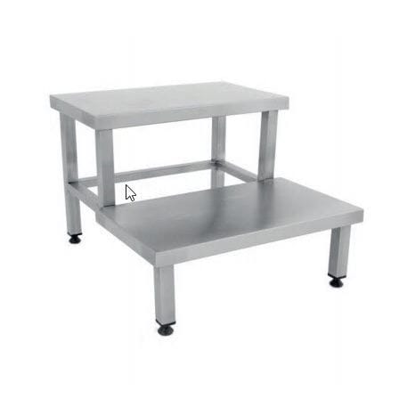 Escada auxiliar 2 degraus - NSS 6002  - Nuprom - em aço inoxidável / antiderrapante