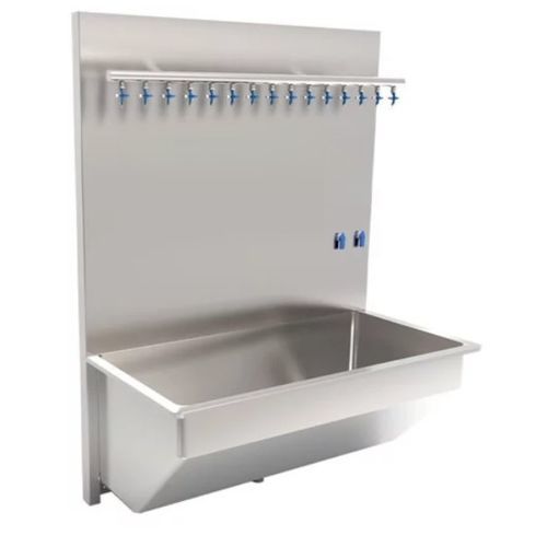 Pia de descontaminação - NSS 3035 - Nuprom - para zona de higiene / com 1 posto / em aço inoxidável