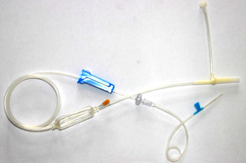 Kit de infusão em policloreto de vinila - B1 - Jiangxi Qiaomin Medical Appliance - com câmara de gotejamento / com conector em Y / com torneira