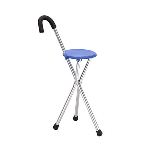 Bengala de 3 pontas - KR911L - Zhenjiang Kangrui Rehabilitation Equipment Co., Ltd. - dobrável / com assento