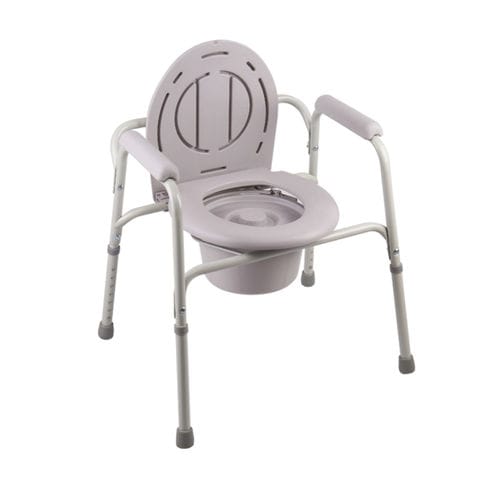 Cadeira de banho com braços - KR8101 - Zhenjiang Kangrui Rehabilitation Equipment Co., Ltd. - com abertura higiênica / com balde / com encosto