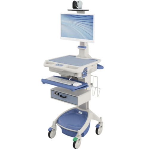 Estação de trabalho informática de telemedicina - AccessPoint™ - Touchpoint Medical - sem ventilação / de altura regulável / com rodas