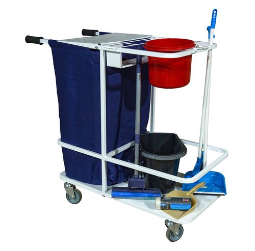 Carrinho hospitalar - TUP - Zapovit - de limpeza / com suporte para saco de lixo / móvel