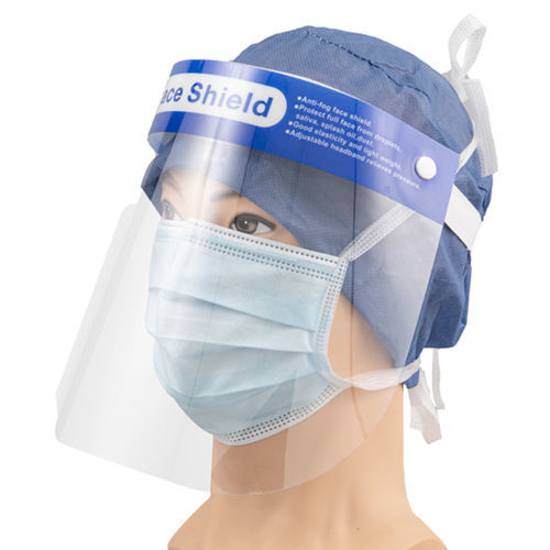 Protetor facial em polietileno - 201F - Zhejiang Lanhine Medical Products - para adultos / caixa de 10 unid. / antiembaçante