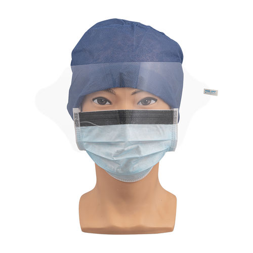 Máscara cirúrgica EN 14683 - 15602G - Zhejiang Lanhine Medical Products - com protetor facial / para adulto / caixa de 25 unid.