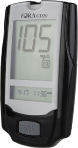 Medidor de glicose GDH-FAD - FORA GD20 - Links Medical Products Inc. - para hospital / sem código