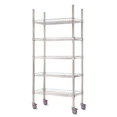 Estante com 5 prateleiras - Palakkad Surgical Industries - para caixas / de estrutura aberta / móvel