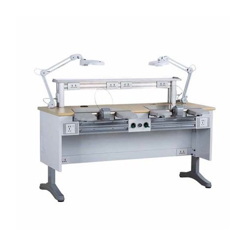 Estação de trabalho para laboratório dentário com iluminação - JT-55 - Tangshan UMG Medical Instrument - com prateleiras / dupla / de mesa