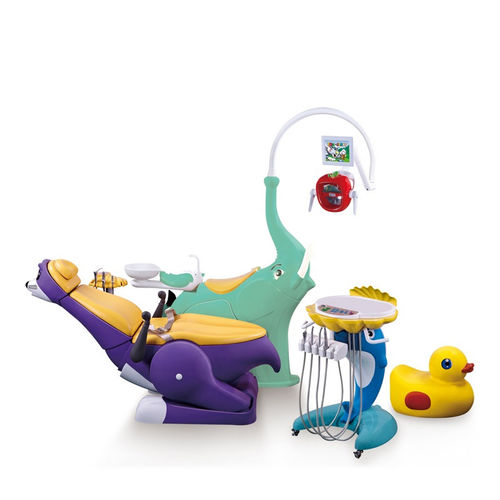 Conjunto odontológico com cadeira de acionamento elétrico - UMG-04C  - Tangshan UMG Medical Instrument - com monitor / com mesa de equipo / com luz LED