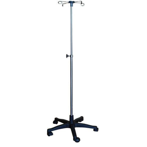 Suporte para soro com rodízios - SR-015 - Chen Kuang Industries - 4 ganchos / com altura regulável