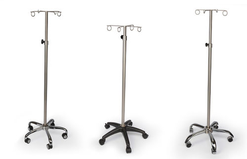 Suporte para soro com rodízios - Q.IVP.101 - Nisan Medikal San. ve Tic. Ltd. Sti. - 2 ganchos / telescópico / em inox