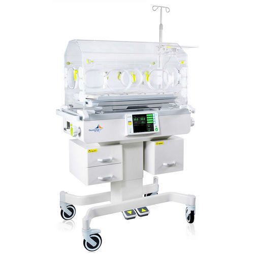 Incubadora neonatal com rodízios - D-555 - DISPOMEDICAL - com altura regulável / com touch screen / com monitor