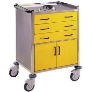 Carrinho para hospital - CME101 - MC Saber - para medicamentos / com porta / com gavetas