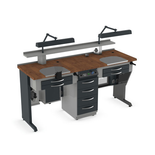 Estação de trabalho para laboratório dentário para treinamento - TW2H - Kartal Dental - com prateleiras / com iluminação / com gavetas