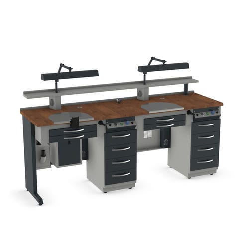 Estação de trabalho para laboratório dentário para treinamento - TW3H - Kartal Dental - com prateleiras / com iluminação / com gavetas