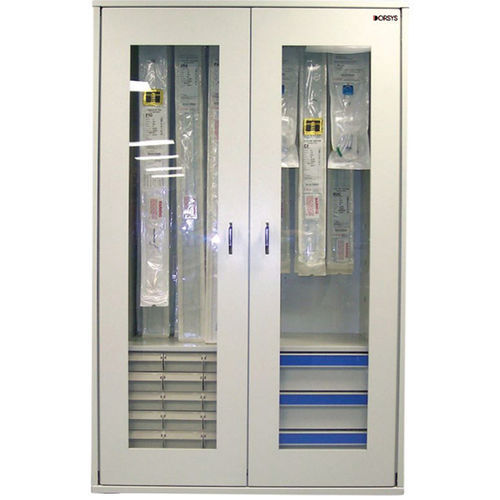 Armário para cateteres - Woodmans Meditech - com prateleiras / com porta / em aço inoxidável