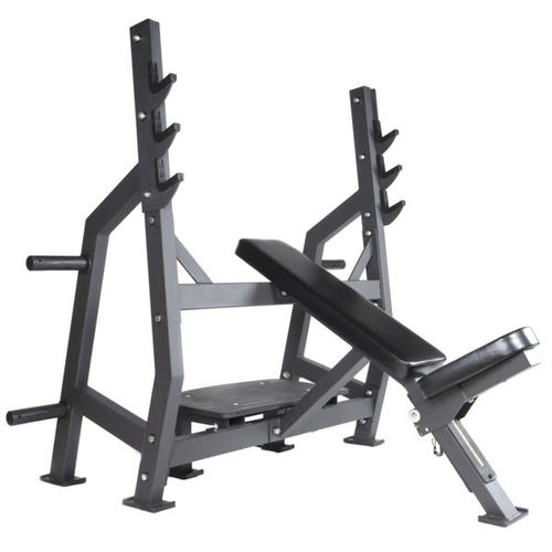 Banco de musculação inclinado - 7640344757746 - GladiatorFit - com suporte de halteres