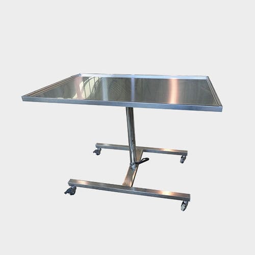 Mesa de laboratório - Rinox S.r.l. - de altura regulável / hidráulica / em aço inoxidável