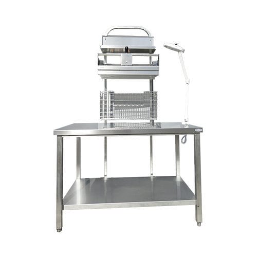 Mesa de preparo e embalagem de instrumentos médicos - Rinox S.r.l. - de altura regulável / em aço inoxidável