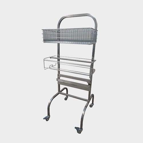Carrinho hospitalar - Rinox S.r.l. - de limpeza / em aço inoxidável / com recipiente