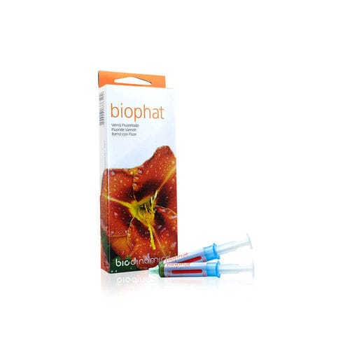 Material dentário de verniz de fluoreto - biophat - Biodinâmica - de profilaxia dentária / branco