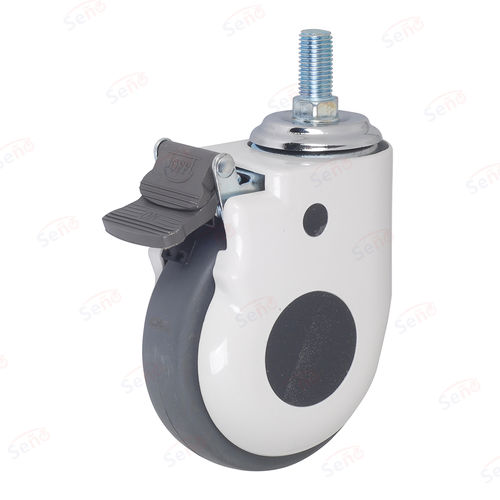 Roda para cama hospitalar - HB01-02D-100TPR-G - Zhongshan Seño Casters and Wheels Man Co.,Ltd - em polipropileno / com freio / giratória
