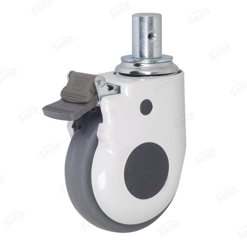 Roda para cama hospitalar - HB01-03D-125TPR-G - Zhongshan Seño Casters and Wheels Man Co.,Ltd - em polipropileno / com freio / giratória