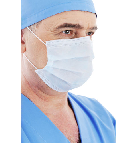 Máscara cirúrgica sem látex - Centra for Medical Supplies - para adulto / branca / descartável