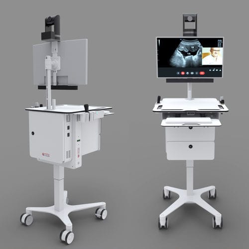 Carrinho de telemedicina de videoconferência - Comitas e- Health - com bateria / com ECG / com estetoscópio