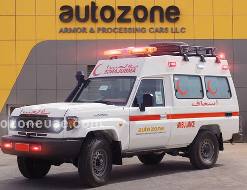 Ambulância para cuidados intensivos - HZJ78 - AUTO ZONE ARMOR AND PROCESSING CARS L.L.C - com oxigenoterapia / a diesel / mecânica