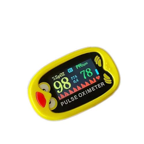 Oxímetro de pulso para dedo - PO-505 - Mericonn Technology - médico-hospitalar / azul / amarelo