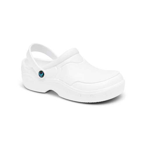 Babuche hospitalar unissexo - THOR+ ENCLOSED - Suecos Footwear - lavável / branco / preto