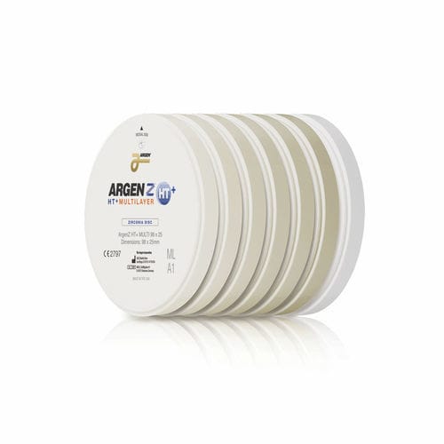 Material dentário em zircônia - ArgenZ™ HT+ - Argen - para restauração dentária / sólido / translúcido